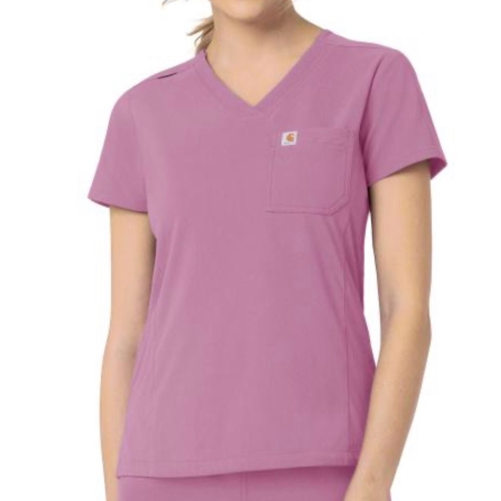 Carhartt C12137 Scrub Top Womens Medium Lilac (Thistle) V-Neck Modern Fit